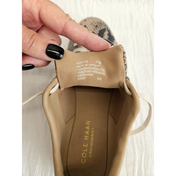 Cole Haan Grand OS Shoes Womens Size 7 B Leather Lace Up Snakeskin W20174 NICE! - Picture 8 of 8